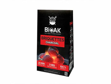 BIOAK lazdu riekstu čaumalas ogļu briketes, 4 kg
